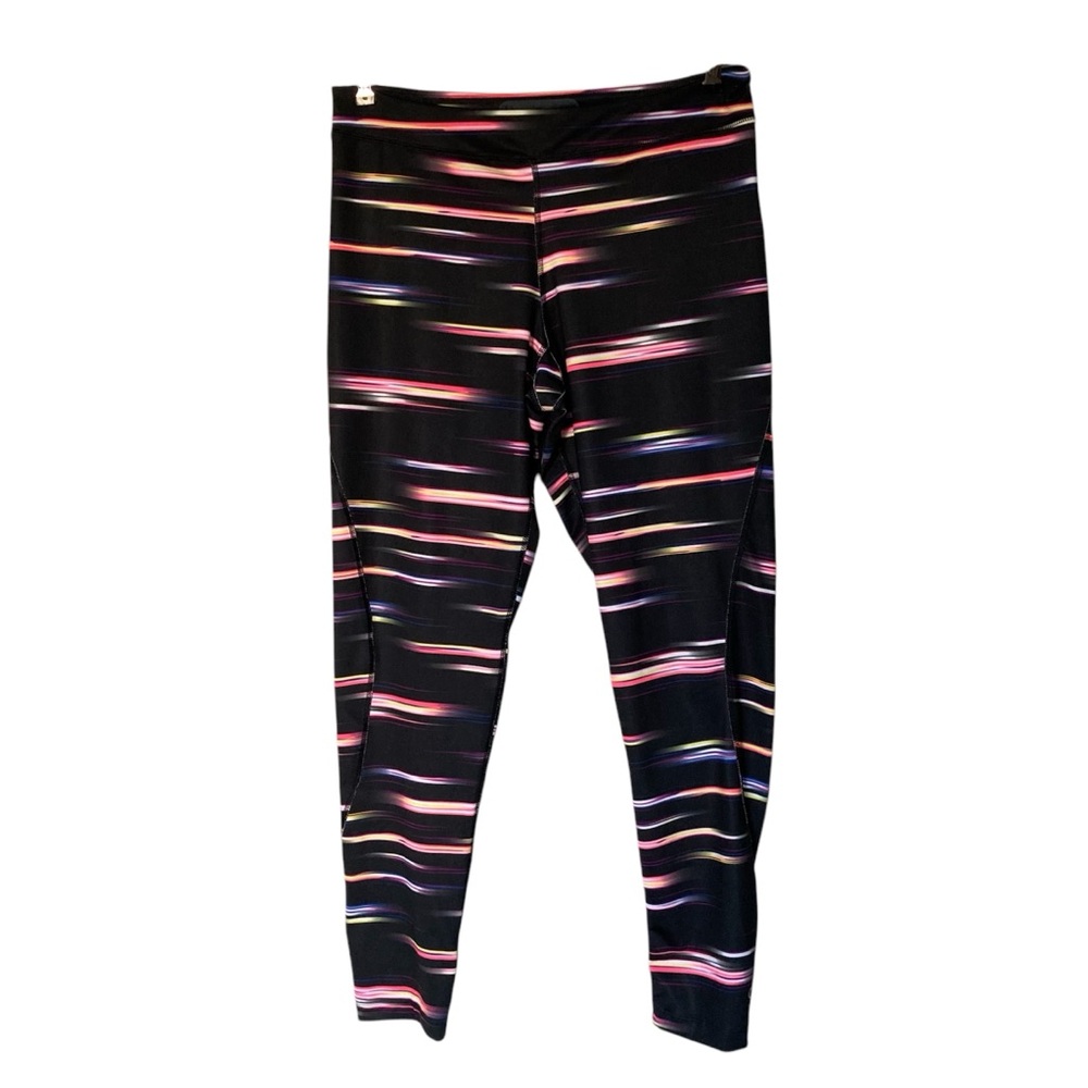 Champion Performance Womens Leggings L Power Flex Yoga Black Pink Purple